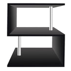 3 Tier S-Shaped End Table Wood Side Table with Storage Shelf - 20.7H x 17.3W x 14.9D