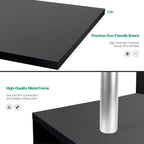 3 Tier S-Shaped End Table Wood Side Table with Storage Shelf - 20.7H x 17.3W x 14.9D