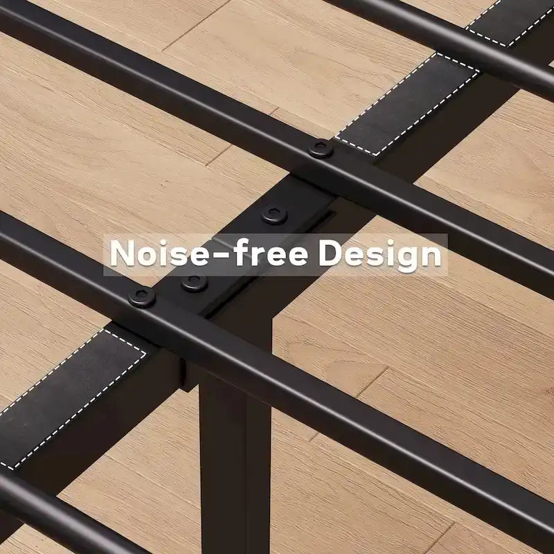 Bed Frame Platform with Headboard, No Box Spring Needed, Load Up to 700Lbs, Rustic Brown