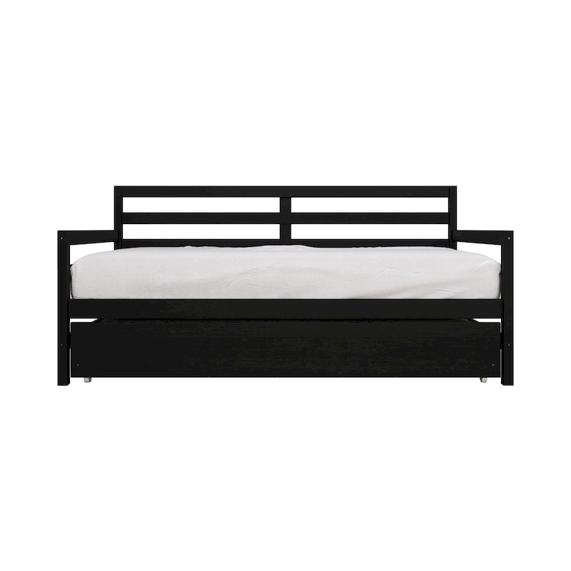 CraftPorch Rustic Wooden Twin Size Daybed With Trundle
