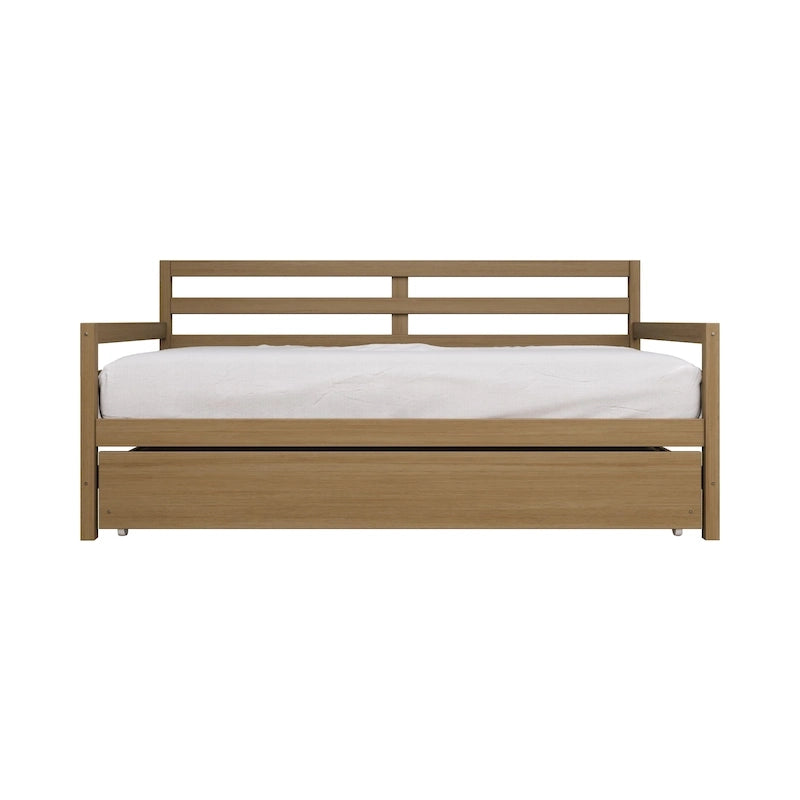 CraftPorch Rustic Wooden Twin Size Daybed With Trundle