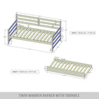 CraftPorch Rustic Wooden Twin Size Daybed With Trundle