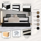 CraftPorch Rustic Wooden Twin Size Daybed With Trundle