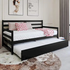 CraftPorch Rustic Wooden Twin Size Daybed With Trundle