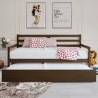 CraftPorch Rustic Wooden Twin Size Daybed With Trundle