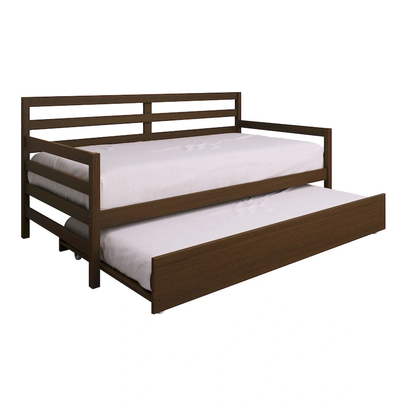 CraftPorch Rustic Wooden Twin Size Daybed With Trundle