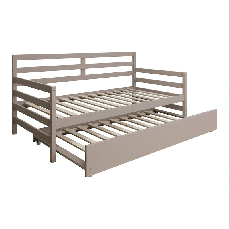 CraftPorch Rustic Wooden Twin Size Daybed With Trundle