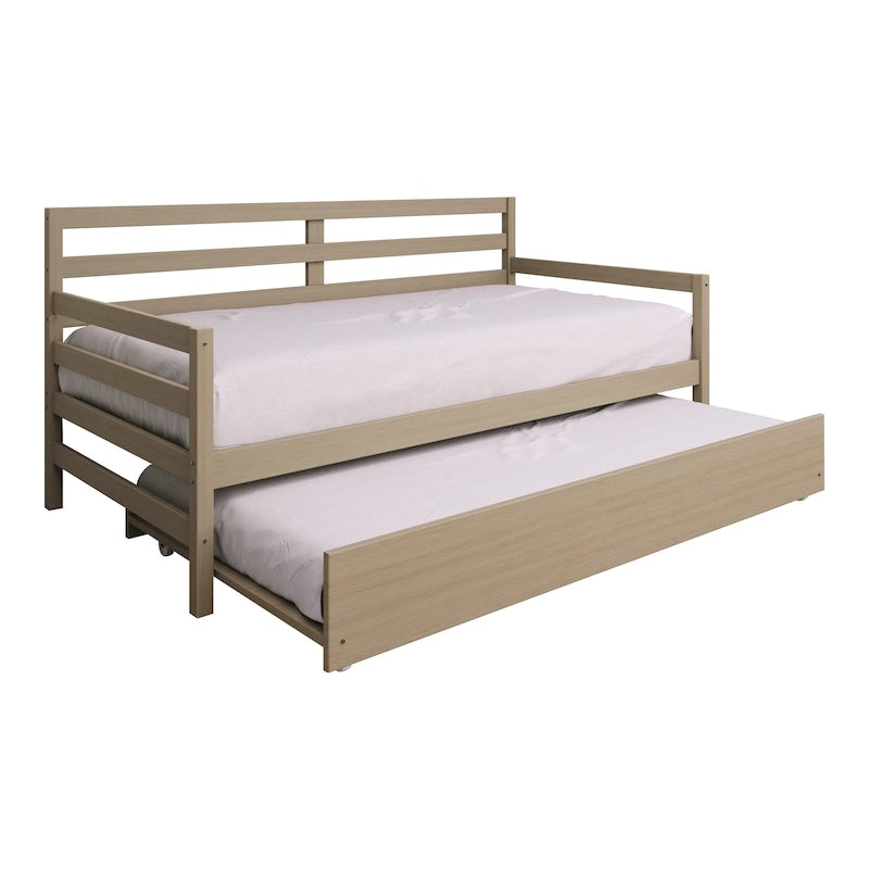 CraftPorch Rustic Wooden Twin Size Daybed With Trundle