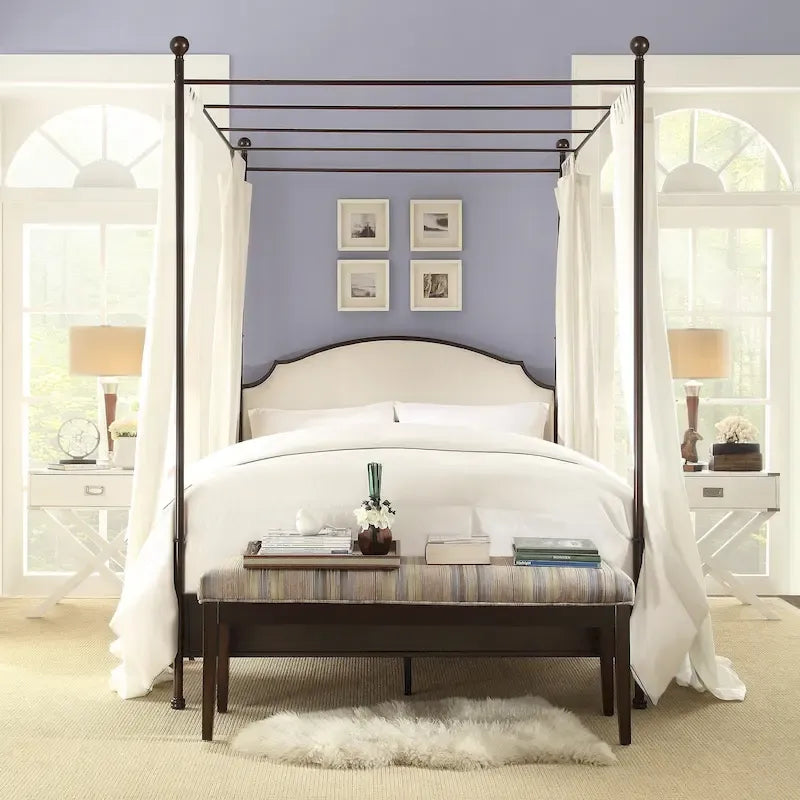 Andover Cream Linen Canopy Poster Bed by iNSPIRE Q Classic