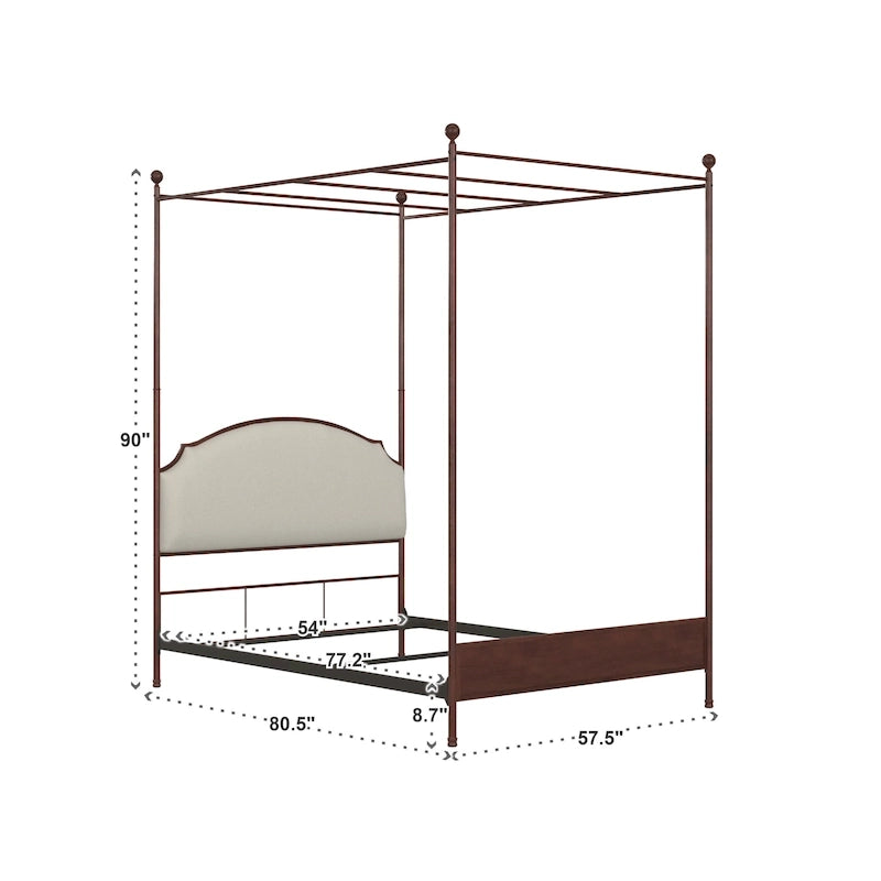 Andover Cream Linen Canopy Poster Bed by iNSPIRE Q Classic