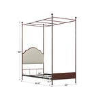 Andover Cream Linen Canopy Poster Bed by iNSPIRE Q Classic