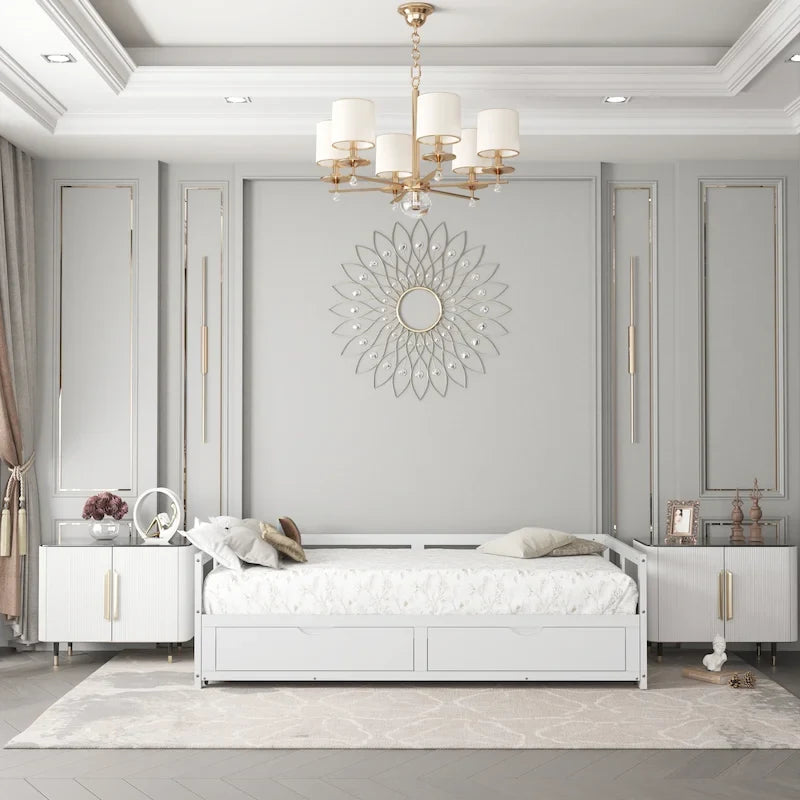 Extendable Bed Daybed with Two Drawers