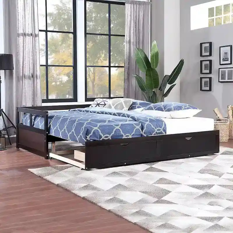 Extendable Bed Daybed with Two Drawers