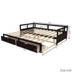 Extendable Bed Daybed with Two Drawers