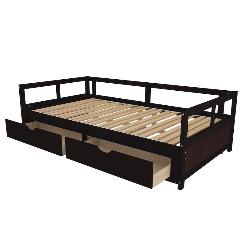 Extendable Bed Daybed with Two Drawers