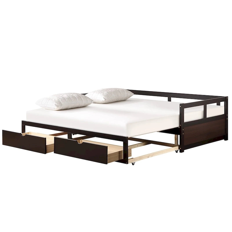 Extendable Bed Daybed with Two Drawers
