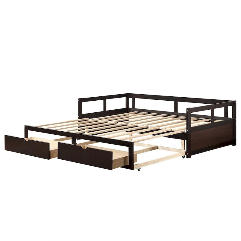 Extendable Bed Daybed with Two Drawers