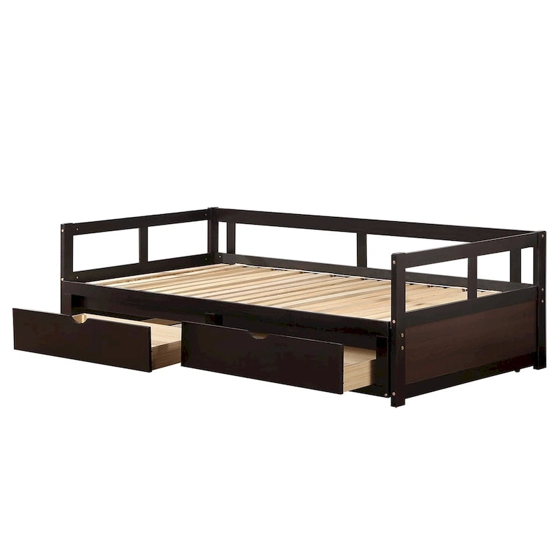 Extendable Bed Daybed with Two Drawers