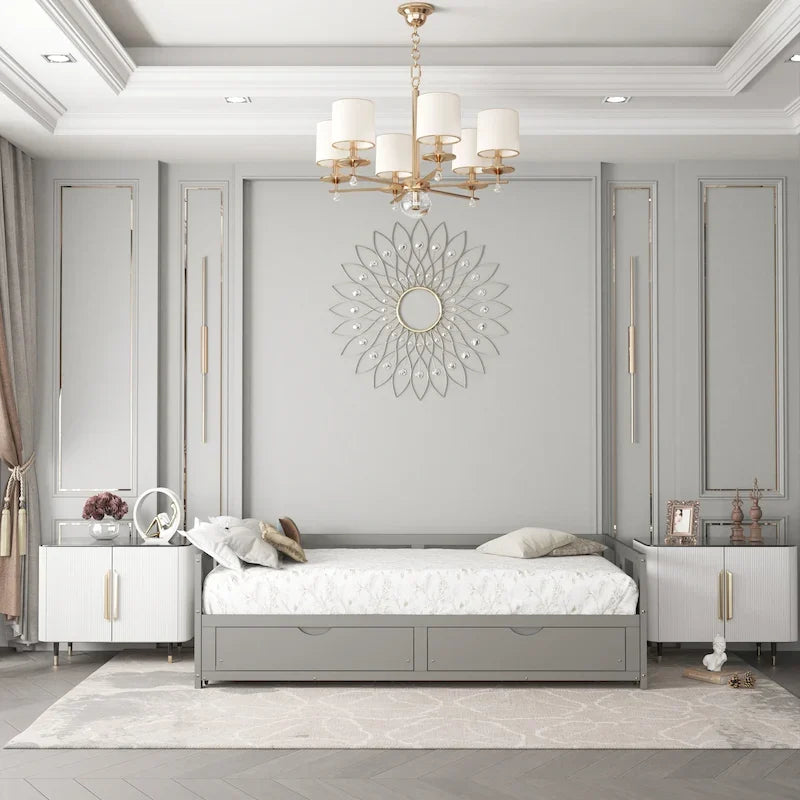 Extendable Bed Daybed with Two Drawers