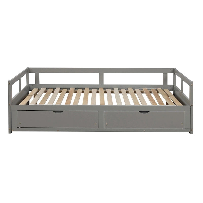 Extendable Bed Daybed with Two Drawers