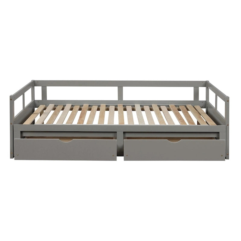 Extendable Bed Daybed with Two Drawers
