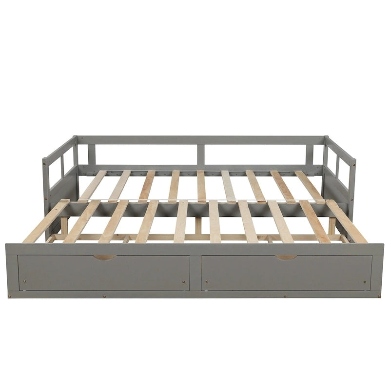 Extendable Bed Daybed with Two Drawers