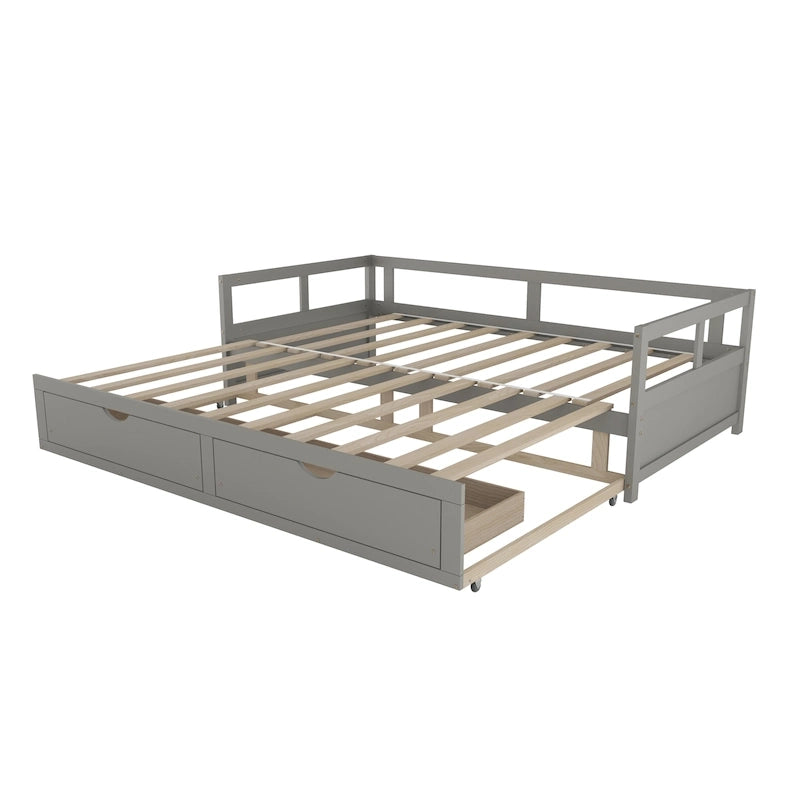 Extendable Bed Daybed with Two Drawers