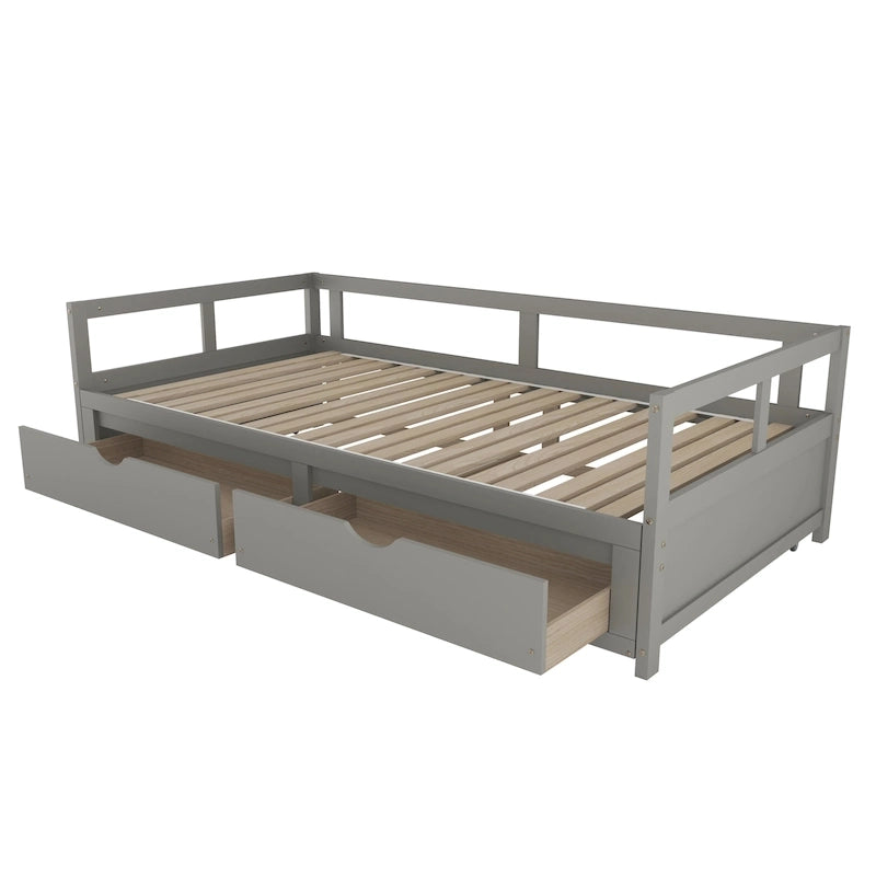 Extendable Bed Daybed with Two Drawers