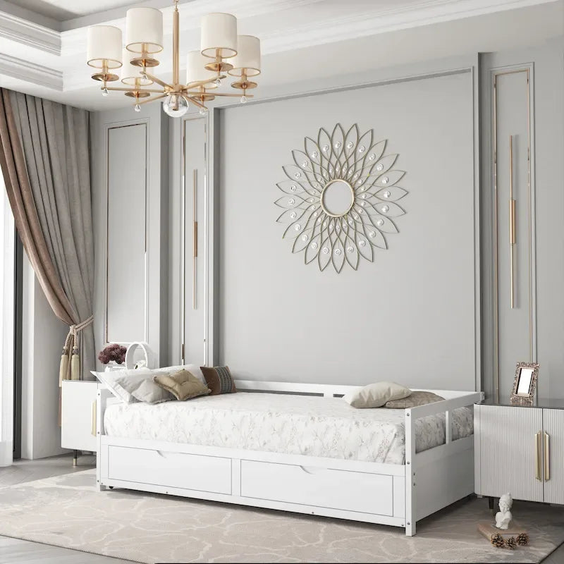 Extendable Bed Daybed with Two Drawers