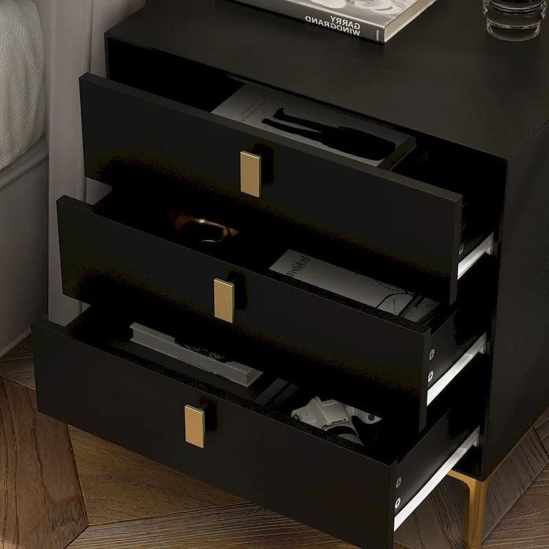 Timechee 3-Drawer Nightstand End Table Bedside Table