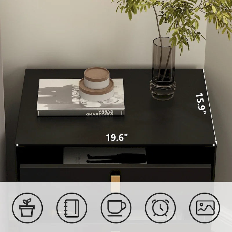 Timechee 3-Drawer Nightstand End Table Bedside Table