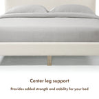 Furniture of America Gail Modern White Boucle Adjustable Queen-Size Platform Bed