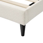 Furniture of America Gail Modern White Boucle Adjustable Queen-Size Platform Bed