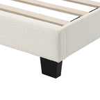 Furniture of America Gail Modern White Boucle Adjustable Queen-Size Platform Bed