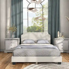 Furniture of America Gail Modern White Boucle Adjustable Queen-Size Platform Bed