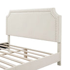 Furniture of America Gail Modern White Boucle Adjustable Queen-Size Platform Bed