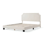 Furniture of America Gail Modern White Boucle Adjustable Queen-Size Platform Bed