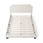 Furniture of America Gail Modern White Boucle Adjustable Queen-Size Platform Bed