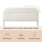 Furniture of America Gail Modern White Boucle Adjustable Queen-Size Platform Bed