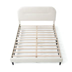 Furniture of America Gail Modern White Boucle Adjustable Queen-Size Platform Bed