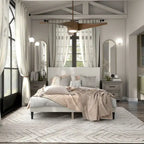 Furniture of America Gail Modern White Boucle Adjustable Queen-Size Platform Bed