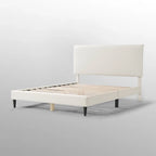 Furniture of America Gail Modern White Boucle Adjustable Queen-Size Platform Bed