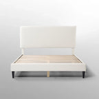 Furniture of America Gail Modern White Boucle Adjustable Queen-Size Platform Bed