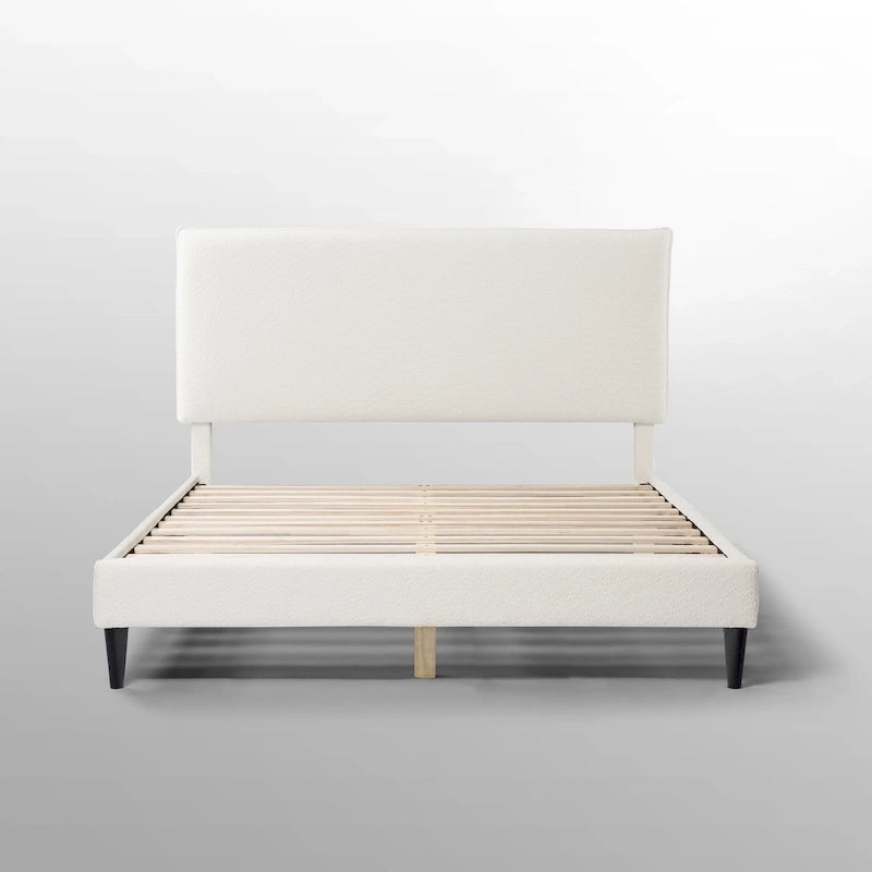 Furniture of America Gail Modern White Boucle Adjustable Queen-Size Platform Bed