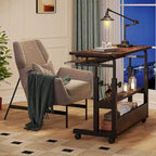 Height Adjustable Portable Desk with Charging Station, Sofa Couch Bedside Laptop Table