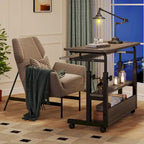 Height Adjustable Portable Desk with Charging Station, Sofa Couch Bedside Laptop Table