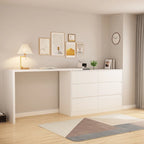 32.7H Rotating Dresser and Desk 6 Drawer Dresser Makeup Vanity White/Black