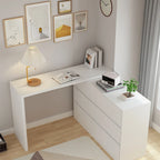 32.7H Rotating Dresser and Desk 6 Drawer Dresser Makeup Vanity White/Black