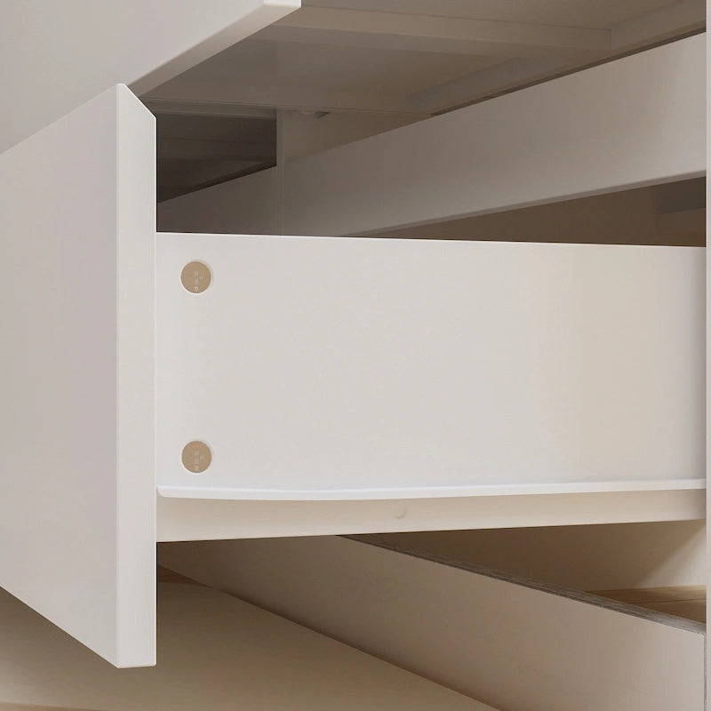 32.7H Rotating Dresser and Desk 6 Drawer Dresser Makeup Vanity White/Black