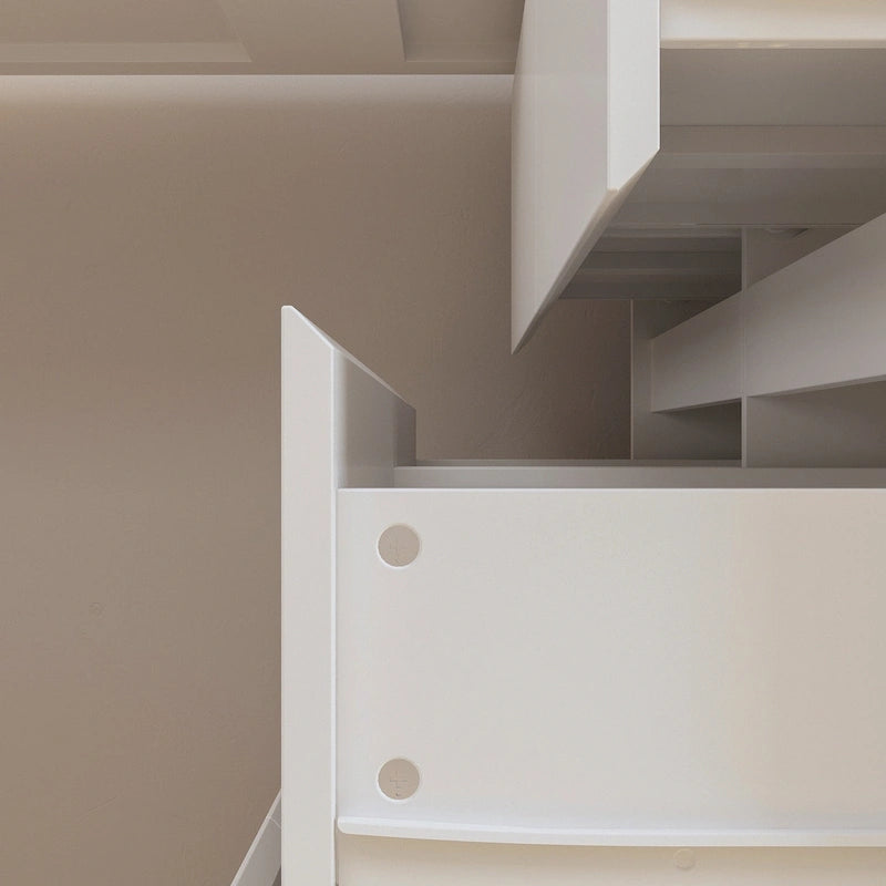 32.7H Rotating Dresser and Desk 6 Drawer Dresser Makeup Vanity White/Black